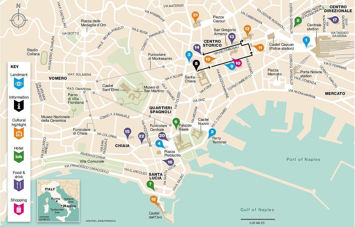 Mapa centro storico neapol