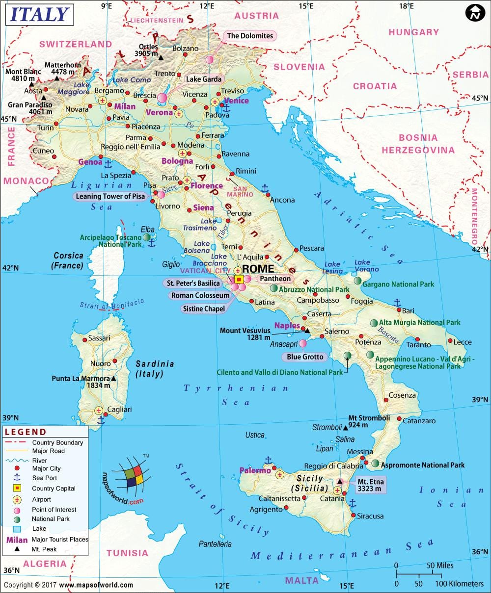 Mapa neapol itálie okolí