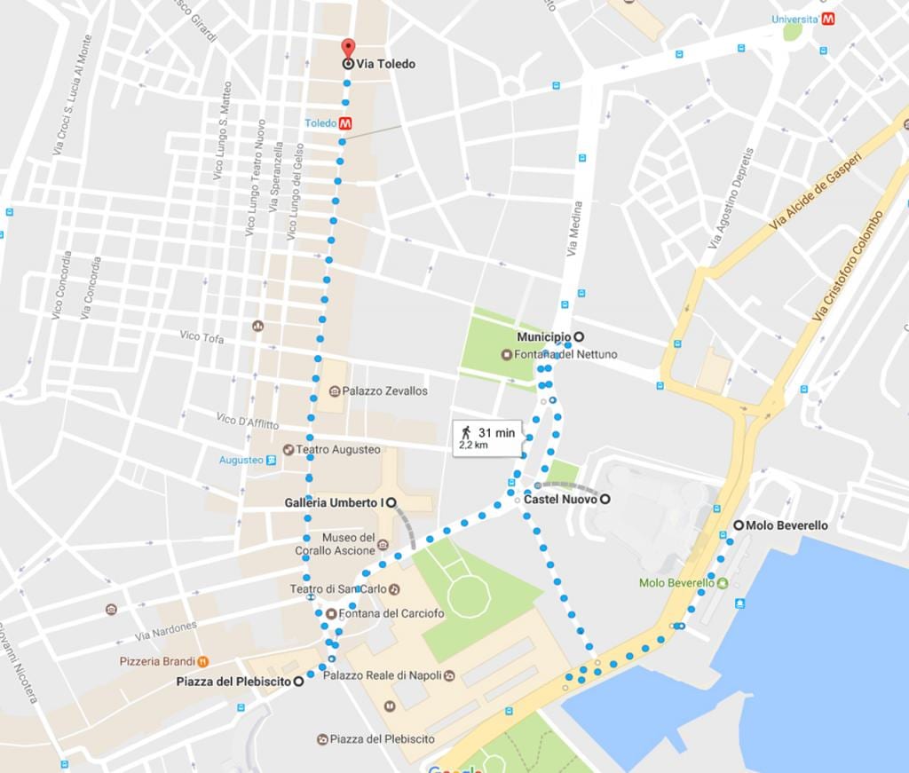 neapol pěší turistické mapy