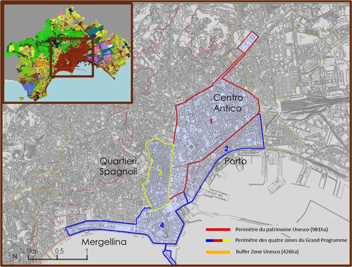 Mapa neapol historické centrum