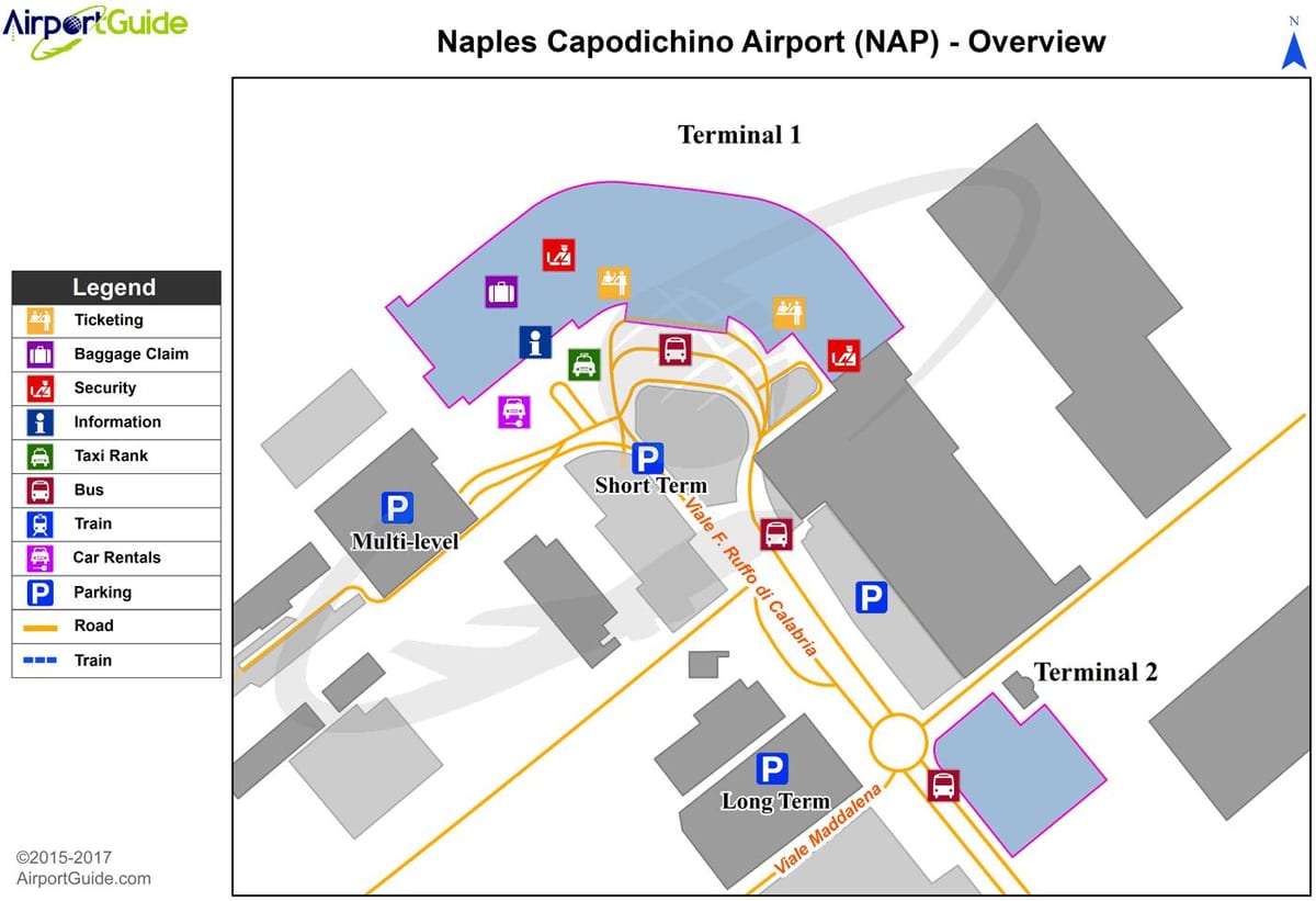 Mapa neapol letiště terminál