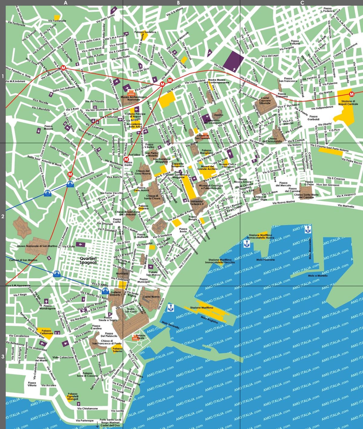 napoli turistická mapa
