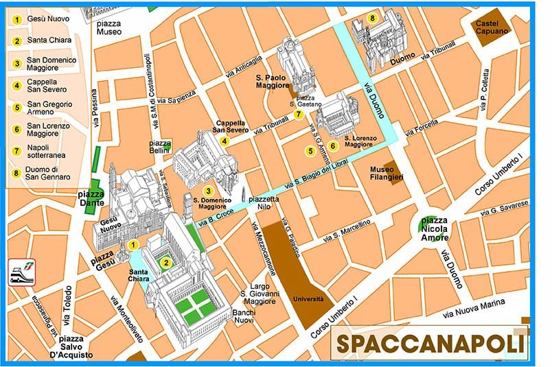 Mapa spaccanapoli neapol