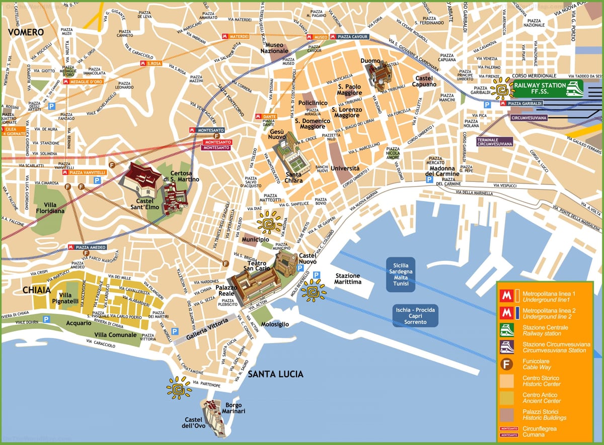turistická mapa napoli