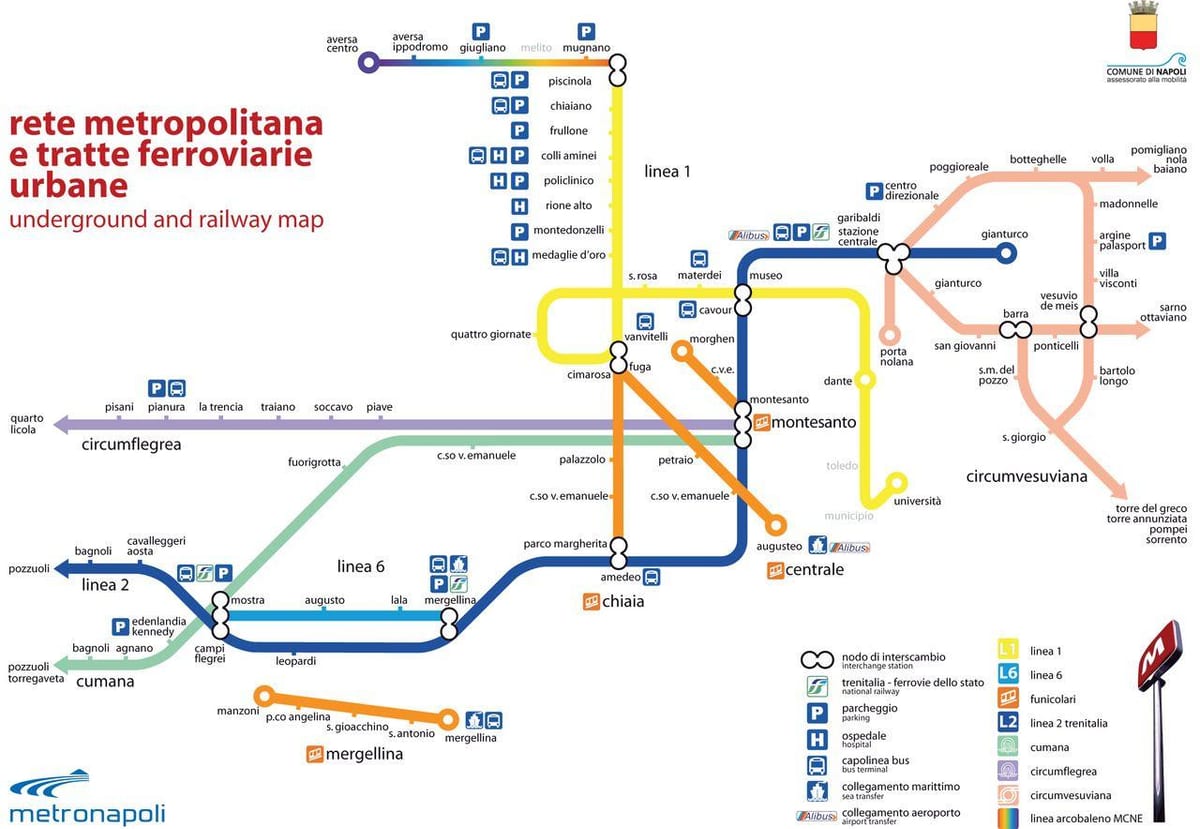 napoli nádraží mapě