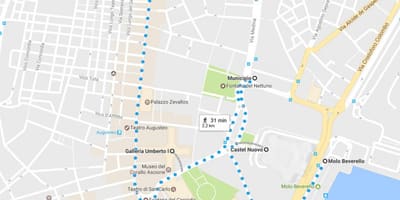 Neapol pěší turistické mapy