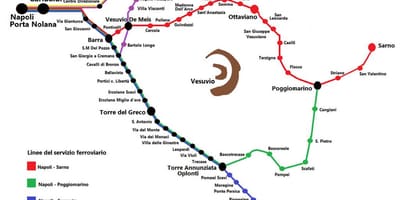 Napoli vlak mapě